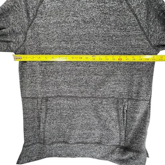 01.Algo Performance Gray Heather Hoodie Pullover Sweatshirt Zip Pocket Med - Picture 8 of 12